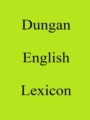 cover image of Dungan English Lexicon